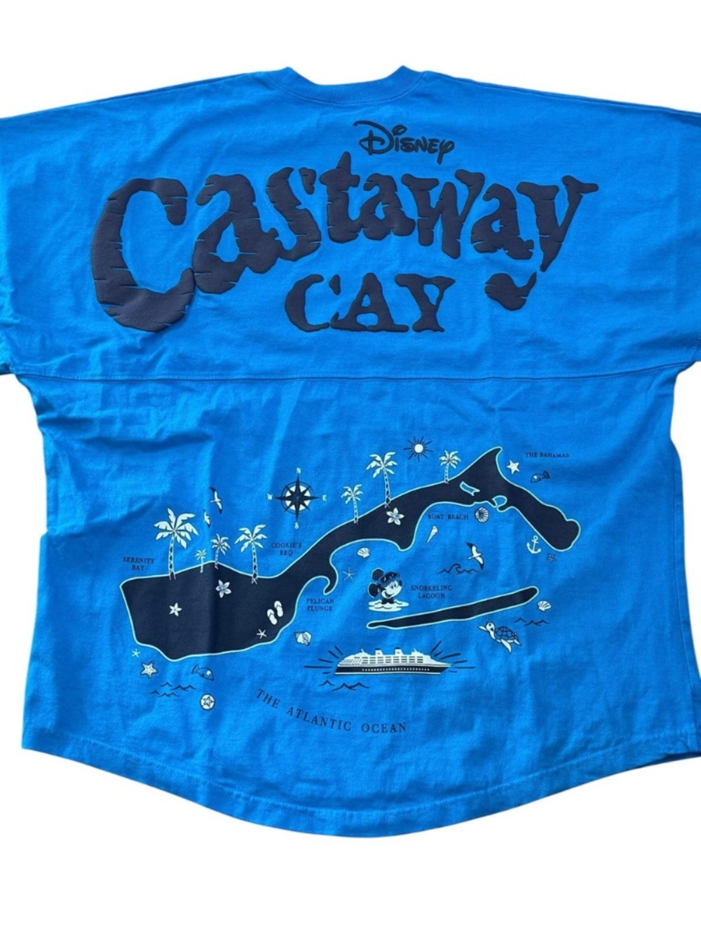 Disney Blue Cruise Line Castaway Cay Map Spirit Jersey Adult Size - NEW - Picture 3 of 4